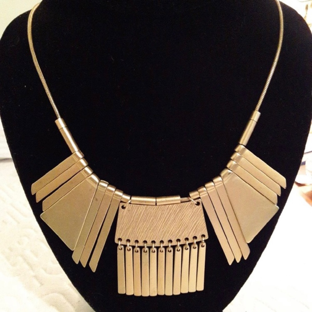 Dramatic Gold Egyptian Style Necklace